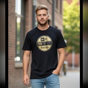 &NEW ERA 59 FIFTY Fitted Gold Black Shirt Size XL.